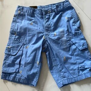 Gap New with Tags Blue Cargo Boys Shorts with Parrots Size 12